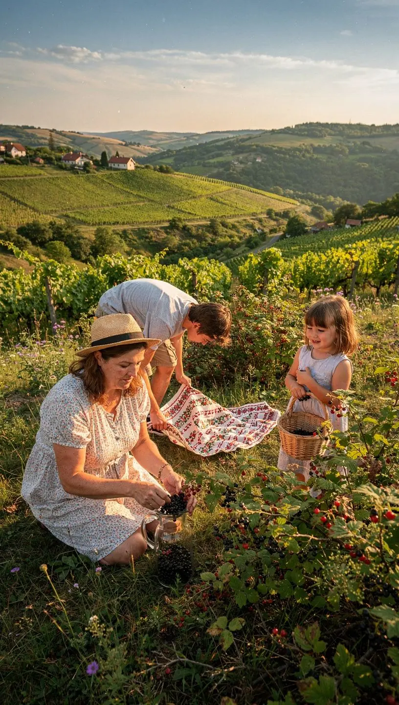 Harmonikus bogyós gyümölcsök és virágok a természetes teakeverékben.