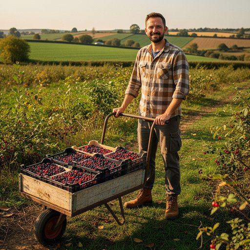 Színes bogyós gyümölcsök és fűszernövények egy vidám teázás hangulatában.